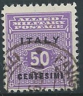 1943 OCCUPAZIONE ANGLO AMERICANA SICILIA USATO 50 CENT - ED591-3 - Occ. Anglo-américaine: Sicile