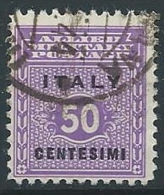 1943 OCCUPAZIONE ANGLO AMERICANA SICILIA USATO 50 CENT - ED591-4 - Occup. Anglo-americana: Sicilia