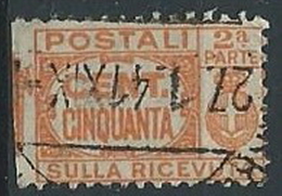 1927-32 REGNO USATO PACCHI POSTALI 50 CENT SEZIONE - ED593-2 - Colis-postaux