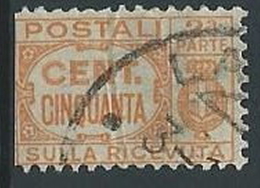 1927-32 REGNO USATO PACCHI POSTALI 50 CENT SEZIONE - ED593-7 - Paketmarken