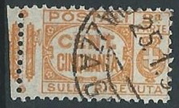 1927-32 REGNO USATO PACCHI POSTALI 50 CENT SEZIONE - ED593-8 - Postpaketten