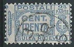 1927-32 REGNO USATO PACCHI POSTALI 30 CENT SEZIONE - ED593 - Postal Parcels