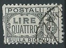 1927-32 REGNO USATO PACCHI POSTALI 4 LIRE SEZIONE - ED594 - Colis-postaux