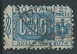 1914-22 REGNO USATO PACCHI POSTALI 10 CENT SEZIONE - ED595-2 - Colis-postaux