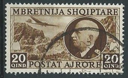 1939 ALBANIA USATO POSTA AEREA 20 Q - ED597 - Albanie