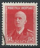 1939-40 ALBANIA USATO ORDINARIA 15 Q - ED597 - Albanie