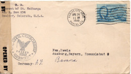 ETATS UNIS LETTRE CENSUREE POUR L'ALLEMAGNE 1946 - Postal History