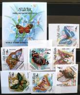 VIETNAM Papillons.  Serie NON DENTELEES (Yvert 1250/5+ BF) .**. MNH IMPERFORATE - Butterflies