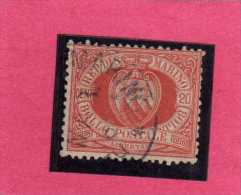 SAN MARINO 1877 - 1890 STEMMA COAT OF ARMS ARMOIRIES CENT.20 USATO USED - Used Stamps