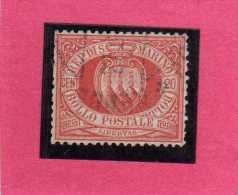 SAN MARINO 1877 - 1890 STEMMA COAT OF ARMS ARMOIRIES CENT.20 USATO USED - Used Stamps