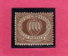 SAN MARINO 1877 - 1890 STEMMA COAT OF ARMS ARMOIRIES CENT.30 MNH DISCRETA CENTRATURA SIGNED FIRMATO - Unused Stamps