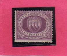 SAN MARINO 1877 - 1890 STEMMA COAT OF ARMS ARMOIRIES CENT.40 MNH FIRMATO SIGNED - Neufs