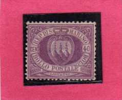 SAN MARINO 1877 - 1890 STEMMA COAT OF ARMS ARMOIRIES CENT. 40 MLH BEN CENTRATO - Neufs