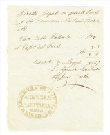 Quittungs Beleg 9.5.1847 Tunesien Mit Ovalstempel "Regenza Di Tunisi Agenzia Sanitaria De Biserta" - Cartas & Documentos