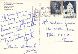 LUXEMBOURG 6f BOURSCHEID + 1f ROI BLEU Sur CARTE POSTALE ECHTERNACH - Lettres & Documents