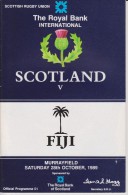 Official Rugby Programme SCOTLAND - FIJI At MURRAYFIELD October 1989 - Rugby