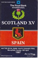 Official Rugby Programme SCOTLAND - SPAIN At MURRAYFIELD April 1987 VERY RARE - Rugby