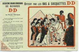 BUVARD PUBLICITAIRE BAS ET SOCQUETTES DD - PHRASES HISTORIQUES - Kleding & Textiel