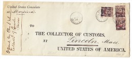 Lettre 1902 Consulat USA Mersine Pour Lincoln USA Via Beyrouth Et Paris - Cachet D'arrivée  + Sceau  Du Consul - Lettres & Documents