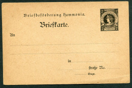 HAMBURG - Briefbeförderung Hammonia - Briefkarte - Private & Lokale Post