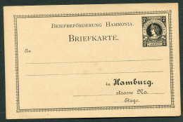 HAMBURG - BRIEFBEFORDERUNG HAMMONIA - BRIEFKARTE - Private & Local Mails