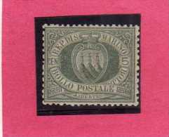 SAN MARINO 1892 - 1894 STEMMA COAT OF ARMS ARMOIRIES CENT. 5 MNH OTTIMA CENTRATURA - Neufs