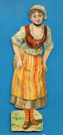 VICTORIAN SCRAP, ETHNIC, PEASANT GIRL,  DECOUPIS  ANCIENS GAUFRE,  FEMME, VF Cond,  Ca H = 12  Cm - Other & Unclassified