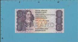 South Africa - 5 RAND - ( 1990 - 94 ) - Pick 119.e - Sign. 7 - Watermark: Jan Van Riebeek - 2 Scans - Suráfrica