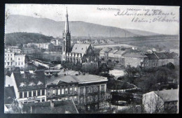 Teplitz-Schönau, Schönauer Kath. Kirche, S/w-Karte, Gelaufen - Boehmen Und Maehren