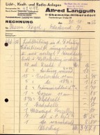 Faktuur Facture Rechnung - Alfred Langguth - Radio Anlagen -  Karl Marx Stadt - ( Chemnitz ) 1956 - Autres & Non Classés