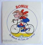 RARE AUTOCOLLANT BONUX Fin Des Année 1982 Bercovici - Fille à Vélo Caravane Du Tour De France - Autocollants