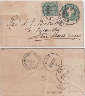 Idar State 1901  India QV 1/2A Uprated Envelope From Lucknow # 83423  Inde Indien - Idar