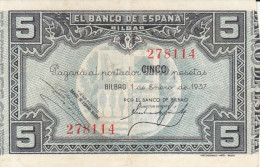 5 PTS  BILBAO  1937 - 5 Pesetas