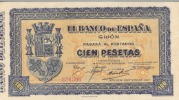 100 PTS GIJON  1937 - 100 Peseten