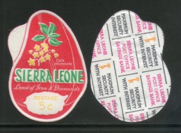 Sierra Leone 1967 5c Cola Nut & Plant Odd Shaped Self Adhesive Sc 346 MNH # 3734 - Sierra Leone (1961-...)