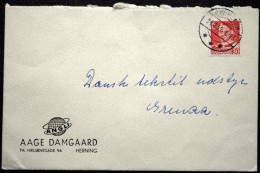Denmark 1952   Letter MiNr. Hammerum 24-12-1952 ( Lot 3613 ) Cover ANGLI Aage Damgaard  HERNING - Lettres & Documents