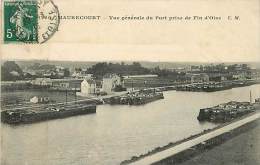 Ref 531- Yvelines - Maurecourt -le Port Fin D Oise - Peniches -theme Peniche  / -carte Décollée -voir Dans Description - - Maurecourt