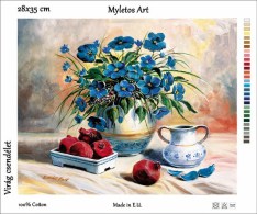 New Tapestry, Gobelin, Picture, Print, Still Life, Blue Flowers, Bouquet - Andere & Zonder Classificatie