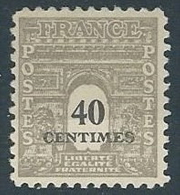 1945 FRANCIA ARCO DI TRIONFO 40 CENT MH * - EDF165 - 1944-45 Triomfboog