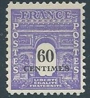 1945 FRANCIA ARCO DI TRIONFO 60 CENT MH * - EDF165 - 1944-45 Arc De Triomphe
