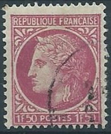 1945-47 FRANCIA USATO CERERE CON ALLORO 1,50 F - EDF166 - 1945-47 Cérès Van Mazelin