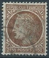 1945-47 FRANCIA USATO CERERE CON ALLORO 2,50 F - EDF166 - 1945-47 Cérès Van Mazelin