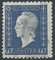 1944-45 FRANCIA USATO MARIANNA DI DULAC 60 CENT - EDF167 - 1944-45 Marianne Of Dulac