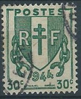 1945-47 FRANCIA USATO STEMMA 30 CENT - EDF167 - 1941-66 Escudos Y Blasones