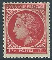 1945-47 FRANCIA CERERE CON ALLORO 1 F MH * - EDF167 - 1945-47 Cérès Van Mazelin