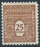 1944 FRANCIA ARCO DI TRIONFO 25 CENT MNH ** - EDF168 - 1944-45 Triumphbogen