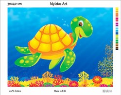 New Tapestry, Gobelin, Picture, Print, Tale, Animal, Turtle, Water, Sea - Autres & Non Classés