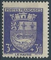 1942 FRANCIA SOCCORSO NAZIONALE STEMMI DI CITTA 3 F MH * - EDF170 - 1941-66 Coat Of Arms And Heraldry