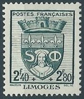 1942 FRANCIA SOCCORSO NAZIONALE STEMMI DI CITTA 2,40 F MNH ** - EDF170 - 1941-66 Coat Of Arms And Heraldry