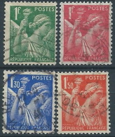 1939-41 FRANCIA USATO IRIS 4 VALORI - ED178 - 1939-44 Iris